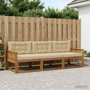 Udendørs sofagruppe med pude 3 pcs Naturlig og Beige