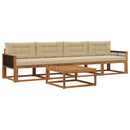 Udendørs sofagruppe med pude 5 pcs Naturlig og Beige