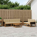 Udendørs sofagruppe med pude 6 pcs Naturlig og Beige