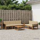 Udendørs sofagruppe med pude 6 pcs Naturlig og Beige