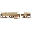 Udendørs sofagruppe med pude 7 pcs Naturlig og Beige