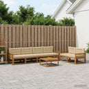 Udendørs sofagruppe med pude 7 pcs Naturlig og Beige