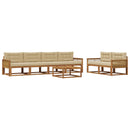 Udendørs sofagruppe med pude 7 pcs Naturlig og Beige