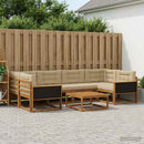 Udendørs sofagruppe med pude 7 pcs Naturlig og Beige