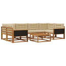 Udendørs sofagruppe med pude 7 pcs Naturlig og Beige