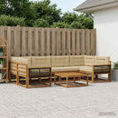 Udendørs sofagruppe med pude 7 pcs Naturlig og Beige