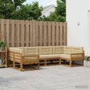 Udendørs sofagruppe med pude 7 pcs Naturlig og Beige