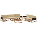 Udendørs sofagruppe med pude 8 pcs Naturlig og Beige