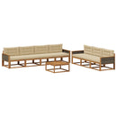 Udendørs sofagruppe med pude 8 pcs Naturlig og Beige