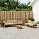 Udendørs sofagruppe med pude 8 pcs Naturlig og Beige
