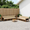 Udendørs sofagruppe med pude 9 pcs Naturlig og Beige