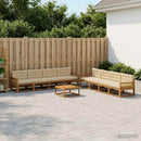 Udendørs sofagruppe med pude 9 pcs Naturlig og Beige
