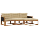 Udendørs sofagruppe med pude 4 pcs Naturlig og Beige