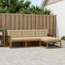 Udendørs sofagruppe med pude 4 pcs Naturlig og Beige