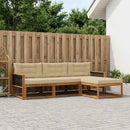Udendørs sofagruppe med pude 4 pcs Naturlig og Beige