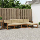 Udendørs sofagruppe med pude 5 pcs Naturlig og Beige