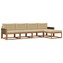 Udendørs sofagruppe med pude 5 pcs Naturlig og Beige