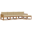 Udendørs sofagruppe med pude 5 pcs Naturlig og Beige