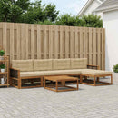 Udendørs sofagruppe med pude 6 pcs Naturlig og Beige