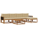 Udendørs sofagruppe med pude 6 pcs Naturlig og Beige