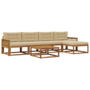 Udendørs sofagruppe med pude 6 pcs Naturlig og Beige