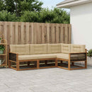 Udendørs sofagruppe med pude 4 pcs Naturlig og Beige