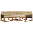 Udendørs sofagruppe med pude 4 pcs Naturlig og Beige