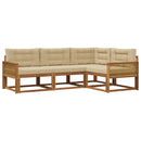 Udendørs sofagruppe med pude 4 pcs Naturlig og Beige