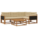 Udendørs sofagruppe med pude 5 pcs Naturlig og Beige