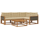 Udendørs sofagruppe med pude 5 pcs Naturlig og Beige