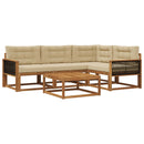 Udendørs sofagruppe med pude 5 pcs Naturlig og Beige