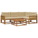 Udendørs sofagruppe med pude 5 pcs Naturlig og Beige