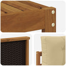 Udendørs sofagruppe med pude 6 pcs Naturlig og Beige