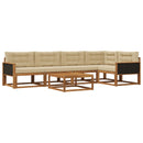 Udendørs sofagruppe med pude 6 pcs Naturlig og Beige