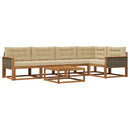 Udendørs sofagruppe med pude 6 pcs Naturlig og Beige