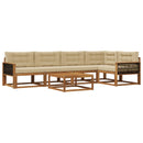 Udendørs sofagruppe med pude 6 pcs Naturlig og Beige