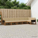 Udendørs sofagruppe med pude 6 pcs Naturlig og Beige