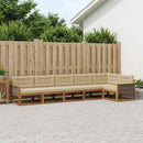 Udendørs sofagruppe med pude 6 pcs Naturlig og Beige