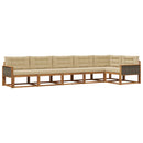 Udendørs sofagruppe med pude 6 pcs Naturlig og Beige