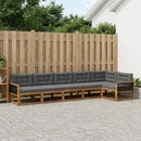 Udendørs sofagruppe 6 pcs Naturlig og Antracit