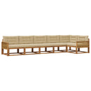 Udendørs sofagruppe med pude 6 pcs Naturlig og Beige