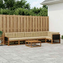 Udendørs sofagruppe med pude 7 pcs Naturlig og Beige