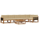 Udendørs sofagruppe med pude 7 pcs Naturlig og Beige