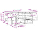 Udendørs sofagruppe med pude 7 pcs Naturlig og Lys grå