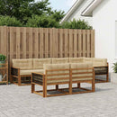 Udendørs sofagruppe med pude 7 pcs Naturlig og Beige