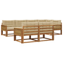 Udendørs sofagruppe med pude 7 pcs Naturlig og Beige