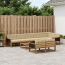 Udendørs sofagruppe 9 pcs Naturlig og Beige