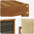 Udendørs sofagruppe med pude 9 pcs Naturlig og Beige