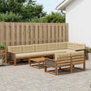 Udendørs sofagruppe med pude 9 pcs Naturlig og Beige