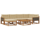 Udendørs sofagruppe med pude 7 pcs Naturlig og Beige